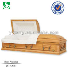 Cheap lacquered white velvet solid wood casket hardware